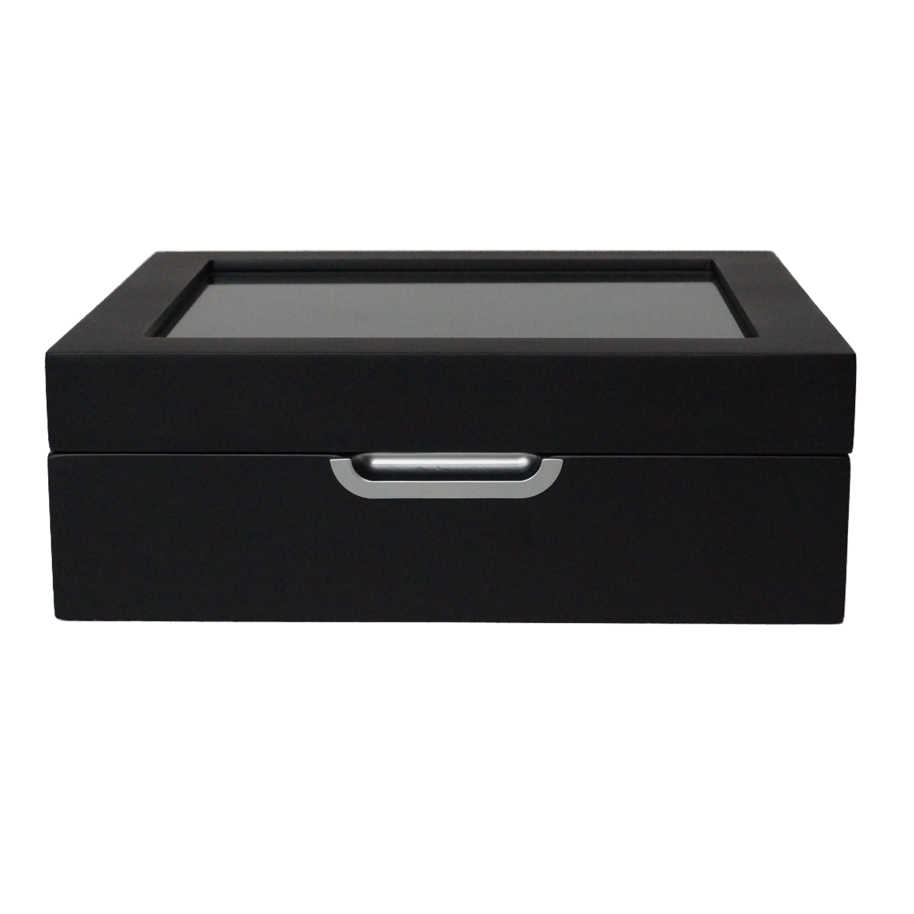 Front view of the LDN IV men’s 4-slot watch and jewellery box by Transform, shown closed on a plain background.