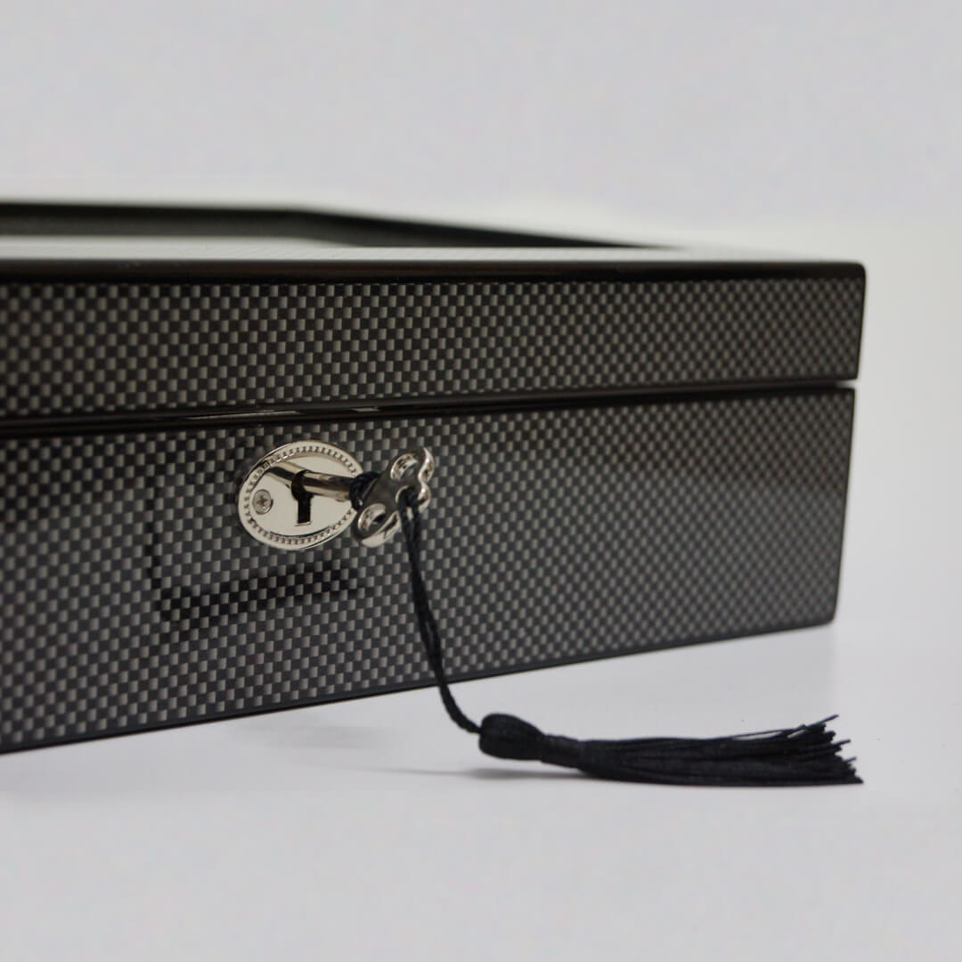 10 slot watch box Gloss carbon lockable