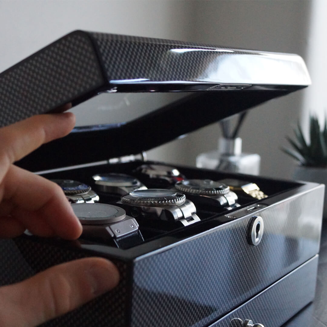 Men's 8 Slot watch box Jewellery accessory lockable