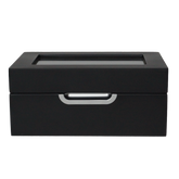 Front view of the LDN III men’s 3-slot watch box by Transform, shown closed on a plain background.