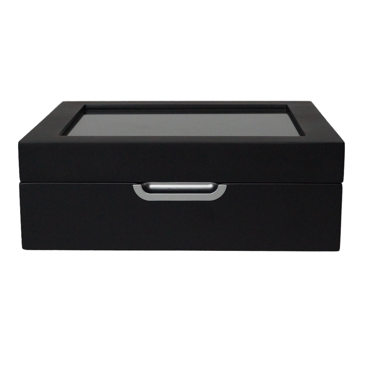 Front view of the LDN IV men’s 4-slot watch and jewellery box by Transform, shown closed on a plain background.
